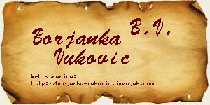 Borjanka Vuković vizit kartica